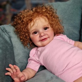 KOKOMANDY Cute Realistic Reborn Baby Doll 26 Inch Toddler Girl Look Real Life Huge Size Reborn Doll Soft Silicone Weighted Body Hand Rooted Big Curly Hair Reborn Toys Collecitble Doll