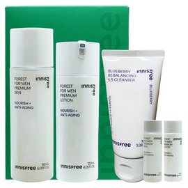 Innisfree Forest for Men Premium Skin Care Set + Blueberry Rebalancing 5.5 Cleanser 100ml / 이니스프리 포레스트 포맨 프리미엄 스킨케어 세트+블루베리 리밸런싱 5.5 클렌저 100ml