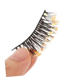 Beavorty False Eyelashes Fluffy Wispy Lashes for Women Easy to Apply Fake Lashes Kit Glitter for Parties Stage