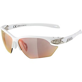 ALPINA Twist Five S HR QV - Contrast Enhancing, Self-Toning & Anti-Fog Sports & Cycling Glasses with 100% UV Protection for Adults, White/Silver Matt, One Size