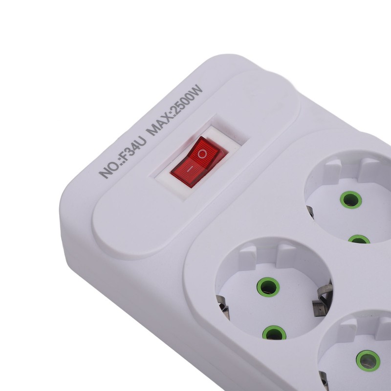 8 Way Power Strip USB C European Socket Desk Wall