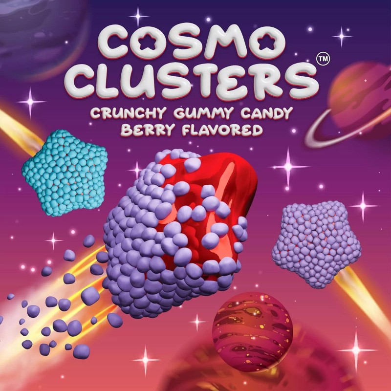 Cosmo Clusters Candy - 1.5 Pound Pack - Crunchy Gummies
