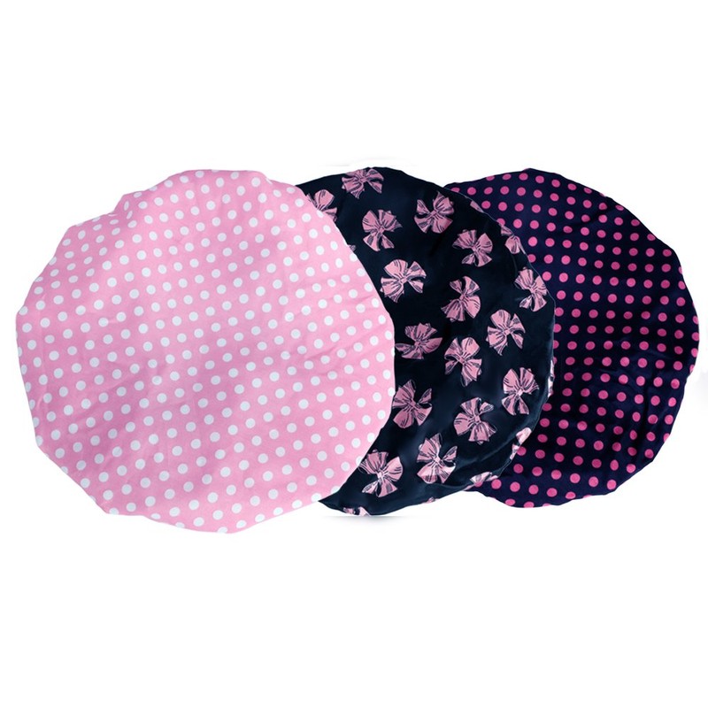 KissDate 3 Packs Double layer Shower Cap Waterproof Elastic Bath
