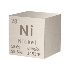 PFCKE cubeta de níquel de densidad de metal, cubeta de metal puro de alta densidad para colecciones de elementos, experimentos de laboratorio, colección de mesa periódica, regalo creativo para profesores, ciencia (níquel, 1 pulgada)