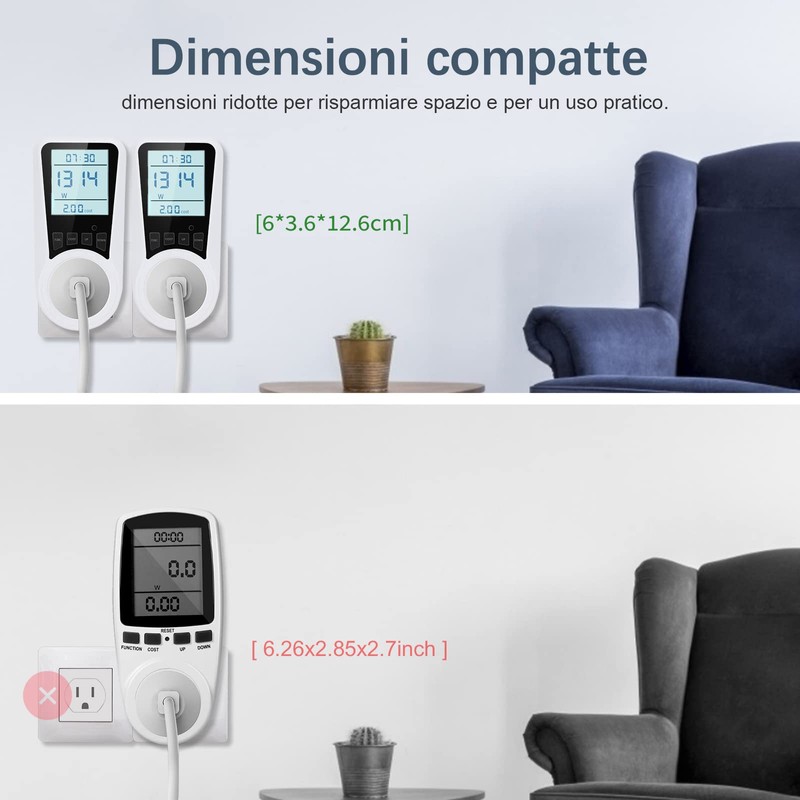 Besvic Electric Consumption Meter, Electric Power Meter with LCD Screen