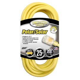 Polar/Solar 1787 10/3 15-Amp SJEO Outdoor Extension Cord with Lighted End, 25-Foot