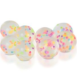 Unique Party Supplies 84725 Party Favors – Confetti Filled Bouncy Balls – Pack of 8