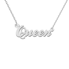 GR35Z9 Queen Name Necklace Silver for Women Dainty Letter Pendant Jewelry Necklace for Mother