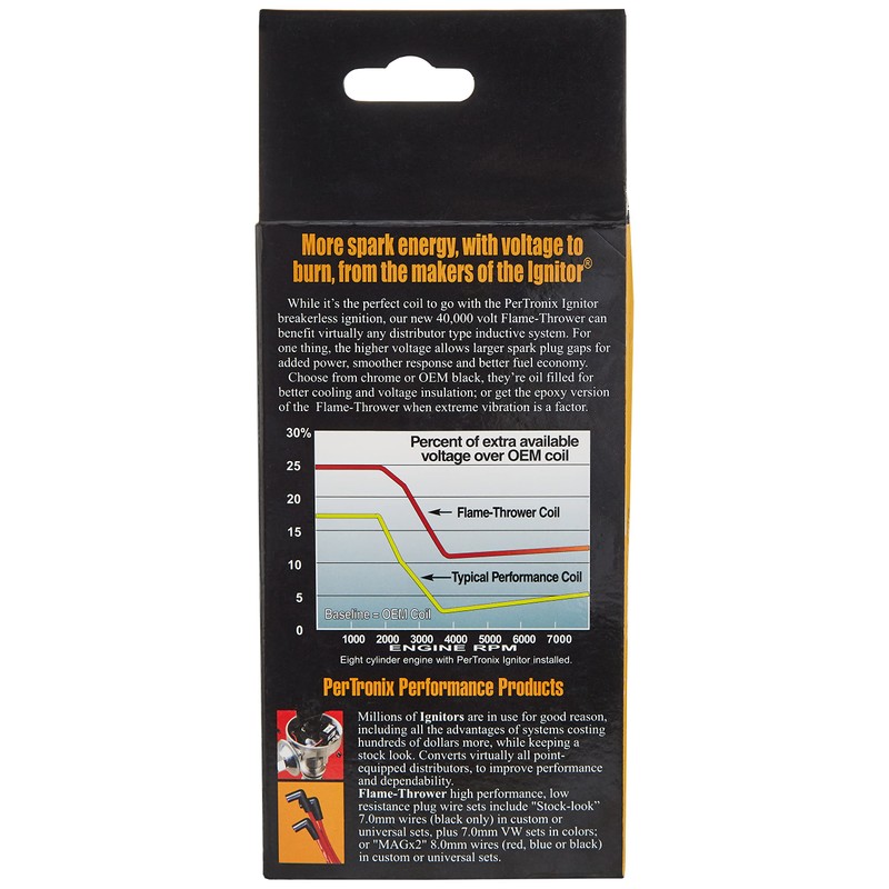 PerTronix 40511 Flame-Thrower 40,000 Volt 3.0 ohm Coil , Black