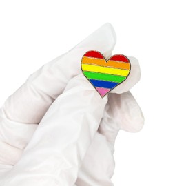 2Pcs Rainbow Brooch Pins Heart Pride Pin Set for Cloth Bag Backpack Hat Decoration Accessories, cloth, no gemstone