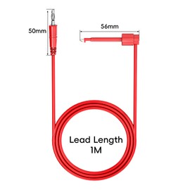 Cleqee 2PCS 4mm Banana Plug to Test Hook Clips Test Leads Copper Soft Cable Wires for Multimeter Electrical Testing 500V 5A