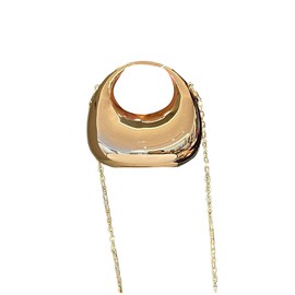 GORGLITTER Women's Gold Mini Clutch Purse Crossbody Handbags Metallic Chain Evening Bags Gold One Size