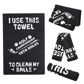 Golf Accessories Towel Gifts for Men,Golf Towels for Golf Bags Microfiber Cleaning Cloth with Clip for Balls & Clubs,Gifts for Christmas Birthday Fathers Day (Black #2, 60 x 40cm / 24 x 16 inches)