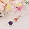 Manilata Natural Amethyst-Sunstone Rough Bezel Pendant Necklace, Energy Healing Crystals,