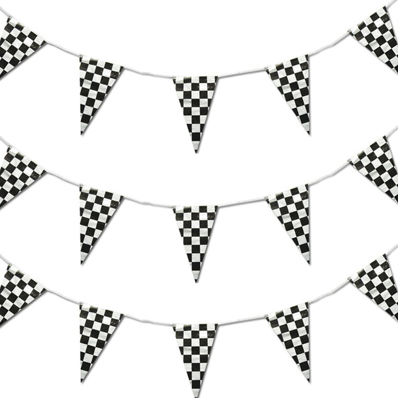 60m PE Black and White Checkered Racing Flag F1 Racing