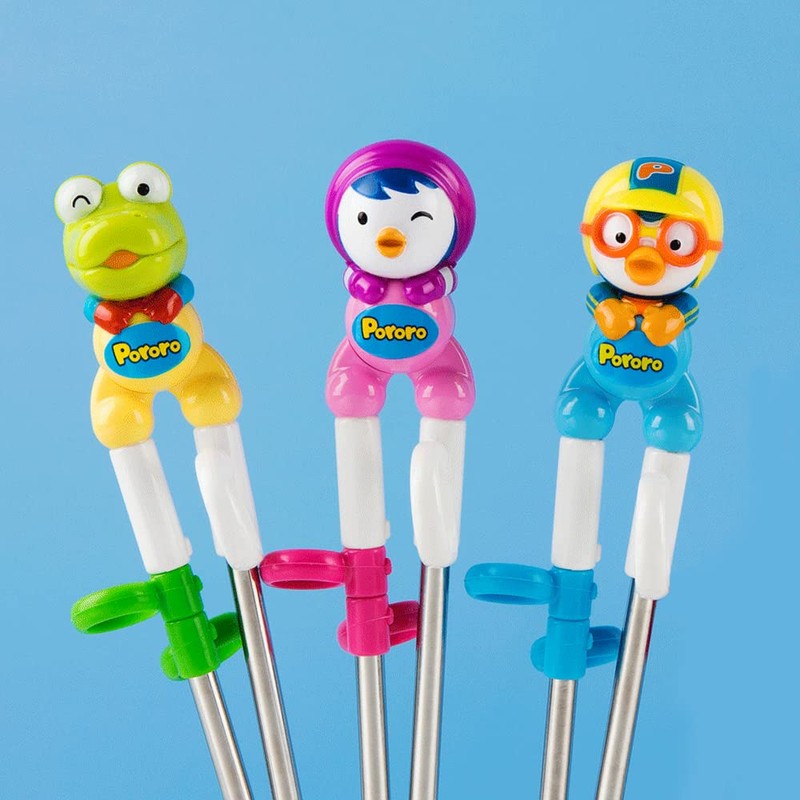 Edison Friends Pororo Training Chopsticks for Right-hand Children Kids, Stainless