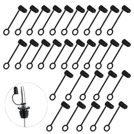 UtySty 30 Pack Bottle Pourers Dust Covers Anti-Drop Rubber Dust Caps Pour Spout Sealed Cap for Stainless Steel Classic Tapered Pourer Stopper Vinegar Olive Oil Bottles