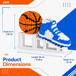 APENGBAOL Basketball Shoe & Ball Building Blocks, 2730 PCS Mini Micro Bricks with Display Stand, Gift for Basketball Lovers