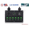 LLD_TK 6 Gang Green LED Waterproof Rocker Switch Panel Breakers