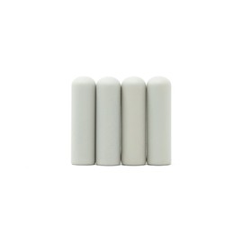 LitLaces - Premium 18mm Permanent Aglet Shoelace Tips Bullet Round Matte Finish Glue On (Light Gray)