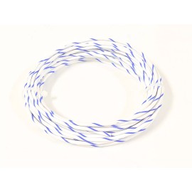 ACDCWIREANDSUPPLY AUTOMOTIVE WIRE 12 GAUGE HIGH TEMP GXL COPPER WIRE WHITE BLUE STRIPE 25' U.S.A