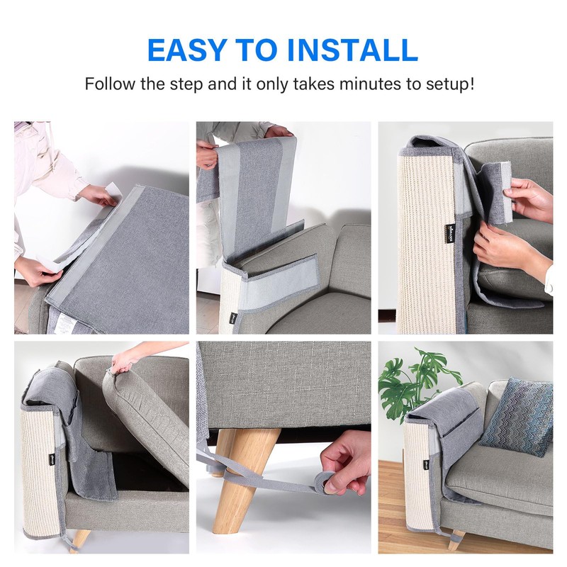 NATUYA Cat Scratch Furniture Couch Protector - Large Sisal Cat