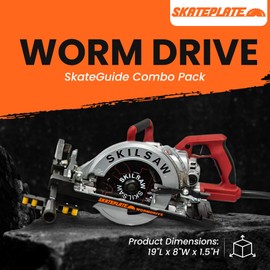 SkatePlate & SkateGuide Combo Pack - Circular Saw Rolling Accessory and Cutting Guide for Left Blade Saws