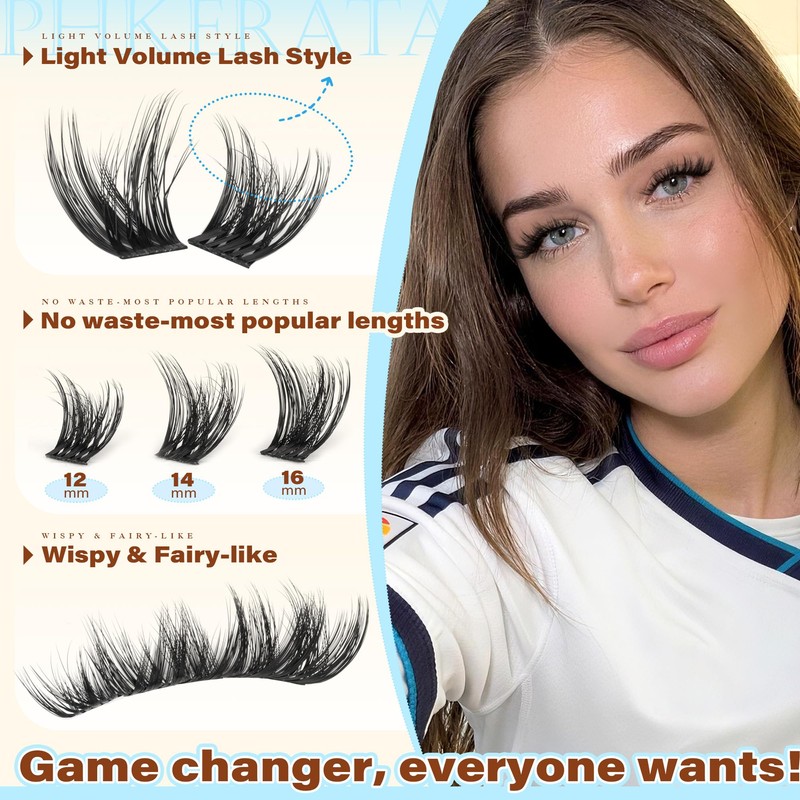 12-14-16mm Fluffy Lash Clusters Wispy Eyelash Clusters for Volume