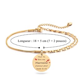 Melix Home Godmother Bracelets Godmother Bracelet Gifts from Godchild, Stainless Steel