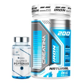 Peptonas De Colágeno De Regalo + Creatina Iron Fit 1kg Sin Sabor - Natural