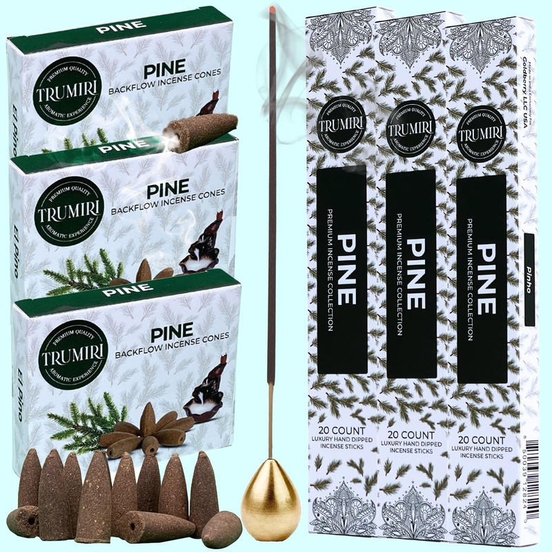 Pine Incense Sticks & Backflow Cones for Waterfall - 60