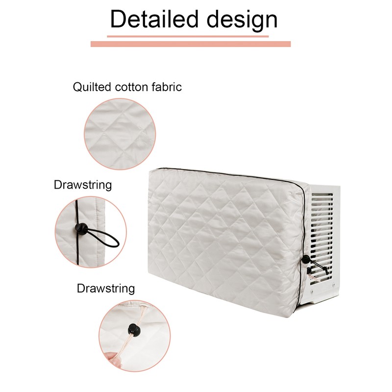 Indoor Air Conditioner Cover Window Unit AntiRust CreamyWhite 53.3x35.6x7.6cm with