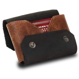 Otto Angelino Genuine Leather Credit and Business Card Case with Snap Fastener Closure