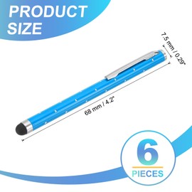 PATIKIL Stylus Pens for Touch Screens, 6 Pcs High Precision Universal Bling Stylus Crystal Metal Capacitive Pen for Touch Screen Devices Phone Tablets Laptop, Blue