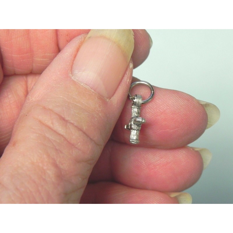 St Brigid Cross Charm TINY Irish Patron Saint Silver Tone