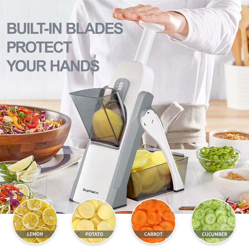 SupMaKin Safe Mandoline Slicer for Kitchen, Potato Slicer for Chips,