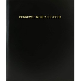 BookFactory Borrowed Money Log Book/Journal/Logbook - 120 Page, 8.5''x11'', Black Hardbound (XLog-120-7CS-A-L-Black(Borrowed Money Log Book))