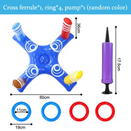 HTTDSLF Pool Toy Children's Inflatable Flamingo Ring Toss Game, 6 Pieces Ring Toss Game Set, Inflatable Game, Water Toy Children's Pool, Pool Toy, for Children, Adults, Families