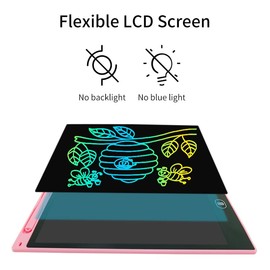 10 Inch Color LCD Writing Tablet for Kids - Reusable Drawing Board with Stylus, Eye-Friendly Screen, Mess-Free Doodle Pad, Educational Toy for Toddlers & Children (Pink)