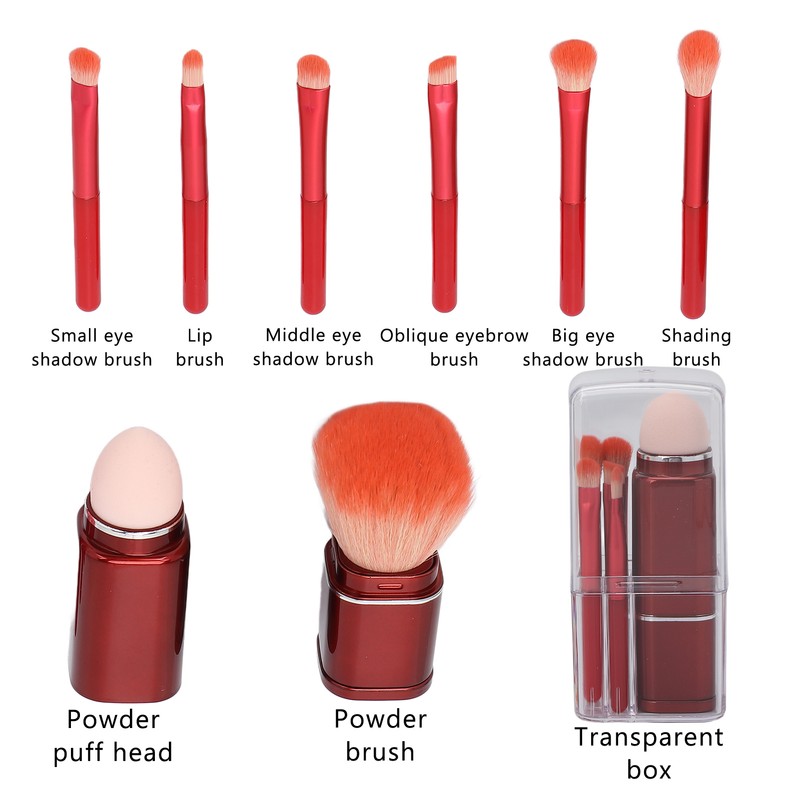 8 in 1 Makeup Brushes Set Telescopic Mini Portable Cosmetic