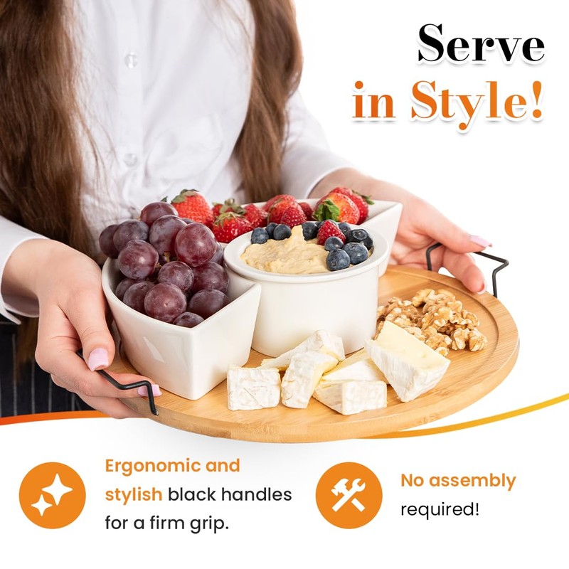 DEVA Home Design Chip and Dip Serving Set | Rotating