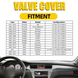 MILIPARTS Valve Cover Compatible with Dodge Journey 2009-2020 Caliber 2007-2012 Jeep Compass Patriot 2007-2017 OE 4884760AF 04884760AE