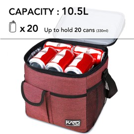 Large Insulated Lunch Bag for Women Men, 10L Leakproof Thermal Reusable Lunch Box for Adult & Kids, Tall Meal Prep Lunch Cooler Tote with 4 Pockets for Office Work by Tirrinia, Red