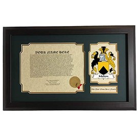 Molton - Coat of Arms and Last Name History, 14x22 Inches Matted and Framed