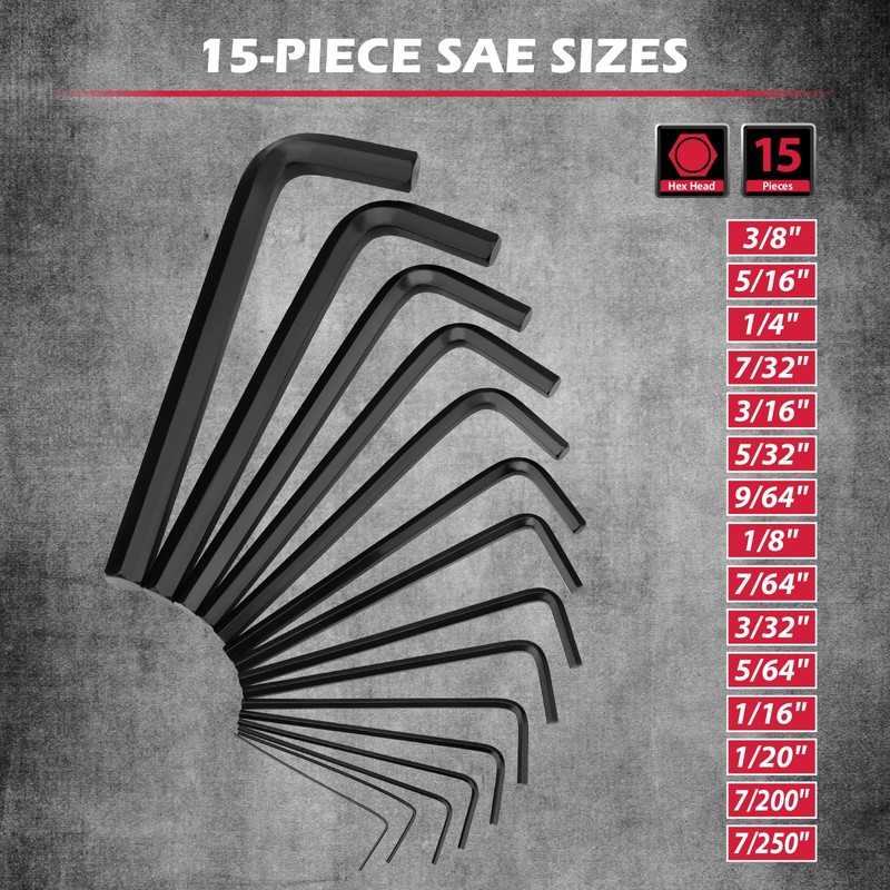 41-Piece Hex Key Allen Wrench Set, L Shape Hex and