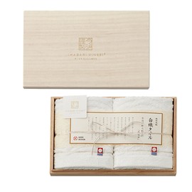 Stylem Takisada-Osaka, Imabari Towel, White Woven Towel, Wash Towel, Gift, Set of 2, 13.0 x 12.2 inches (33 x 31 cm), Made in Japan