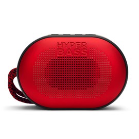 Aiwa BST-330RD Compact Bluetooth Speaker Durable Powerful with Hyperbass Technology, 10W Power, RGB Lighting, Card Reader, Waterproof Colour: Black and Red