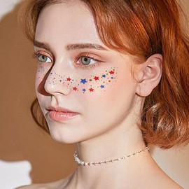 Glitter Freckles,Cosmetic Stickers | Long-Lasting Star and Heart Glitter Freckles for Festival Concert Stage Performance Daily Costume