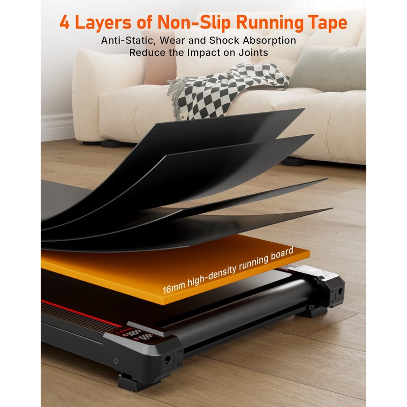 Walking Pad Treadmill, Anylife Incline Walking Pads Under Desk 330lb