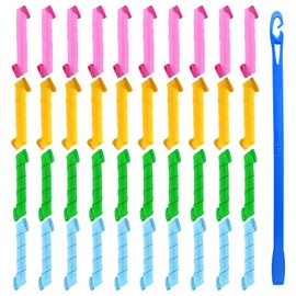 FEPITO 40 Pack Magic Curlers Spiral Curls Styling Curler Kit Wave Styles No Heat Curlers and Styling Hooks for All Hair Lengths 30 cm